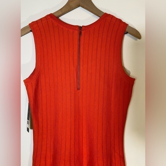 Nic + Zoe TWIRL DRESS Sleeveless Hot Coral Knit Fit &Flare Stretch Sz M NWT - Picture 8 of 11